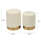 Teddy Faux Sheepskin Storage Ottomans - Set of 2 by TOV Furniture at Eve Furniture