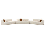 Fickle Cream Boucle 5-Piece Modular Sectional by TOV Furniture at Eve Furniture