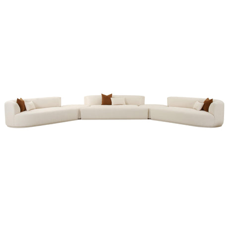 Fickle Cream Boucle 5-Piece Modular Sectional by TOV Furniture at Eve Furniture