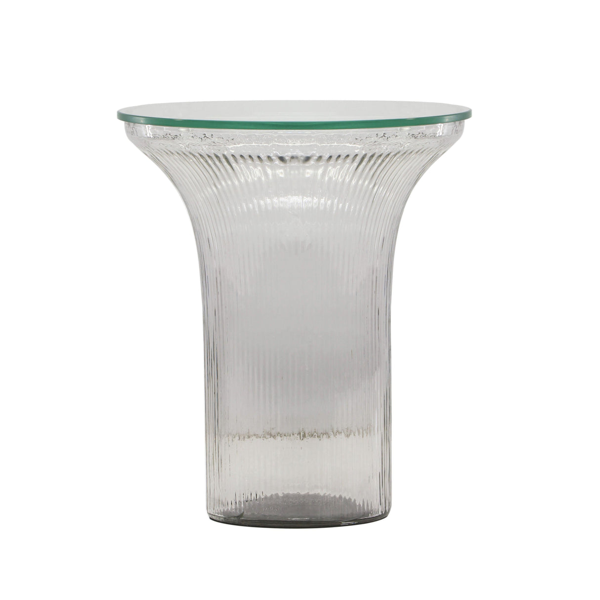 Cassandra Glass Flared Side Table by TOV Furniture at Eve Furniture