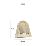 Helen White Cotton Tasseled Pendant Lamp by TOV Furniture at Eve Furniture