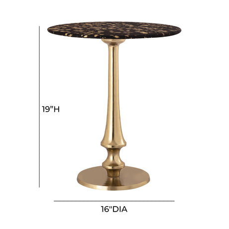 Gold Goathide Side Table by TOV Furniture at Eve Furniture
