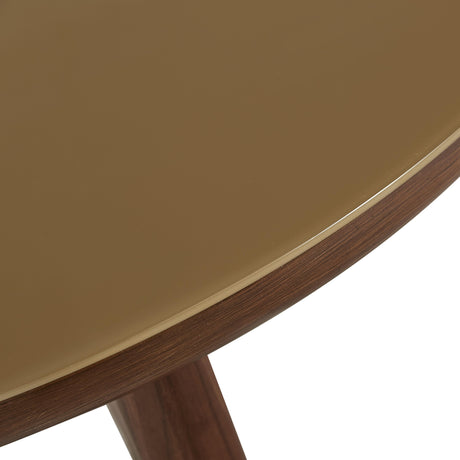 Oani Walnut and Glass Round Coffee Table by TOV Furniture at Eve Furniture