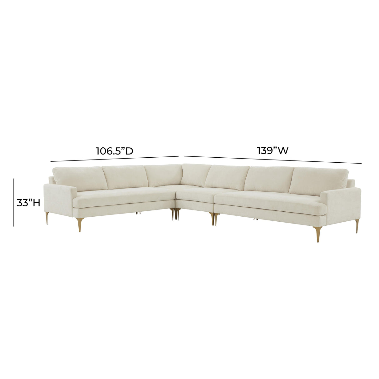 Serena Velvet Large L-Sectional by TOV Furniture at Eve Furniture