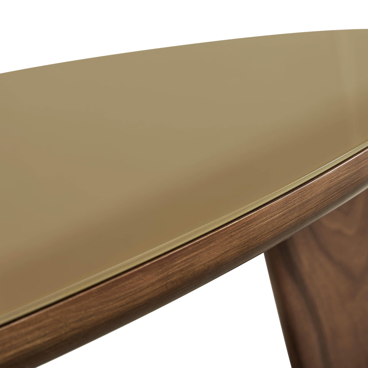 Oani Walnut and Glass Triangular Coffee Table by TOV Furniture at Eve Furniture