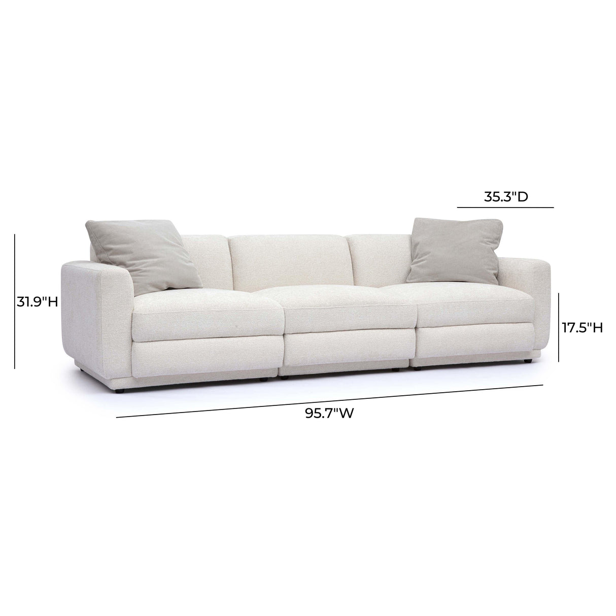 Perry Cream Chenille Modular Sofa by TOV Furniture at Eve Furniture