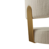 Primrose Cream Textured Performance Fabric Adjustable Stool by TOV Furniture at Eve Furniture