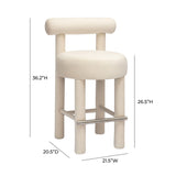 Carmel Cream Velvet Counter Stool by TOV Furniture at Eve Furniture