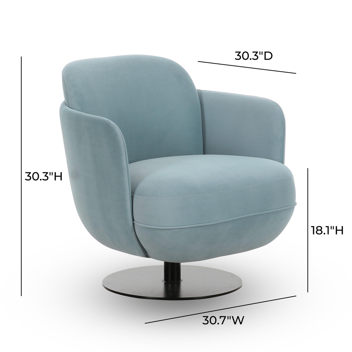 Solange Velvet Swivel Chair by TOV Furniture at Eve Furniture