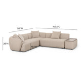 Sylvie Cream Boucle 4-Piece Chaise Sectional by TOV Furniture at Eve Furniture