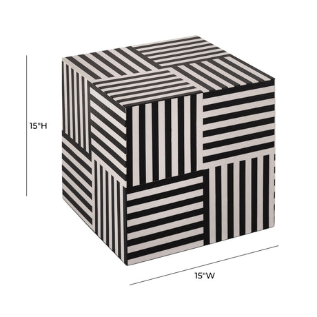 Cube Black and White Side Table by TOV Furniture at Eve Furniture