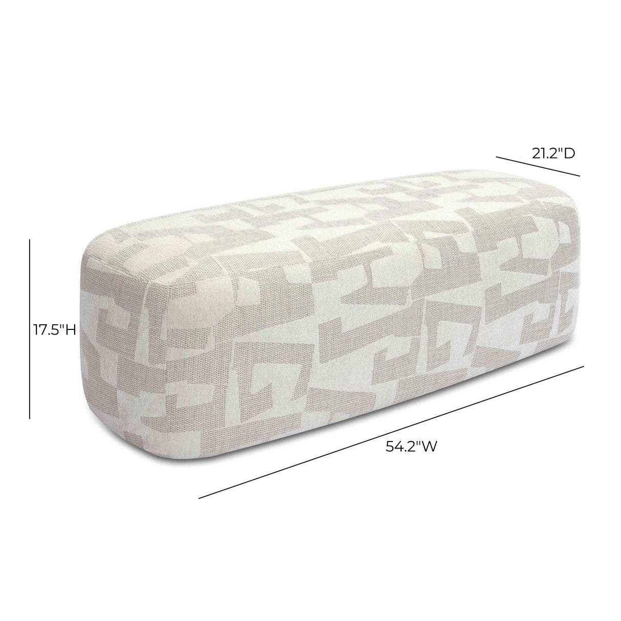 Graceland Cream Jacquard Bench by TOV Furniture at Eve Furniture