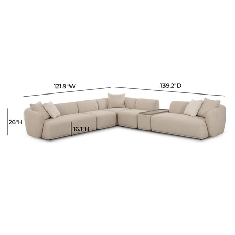 Sylvie Cream Boucle 6-Piece Large Sectional by TOV Furniture at Eve Furniture