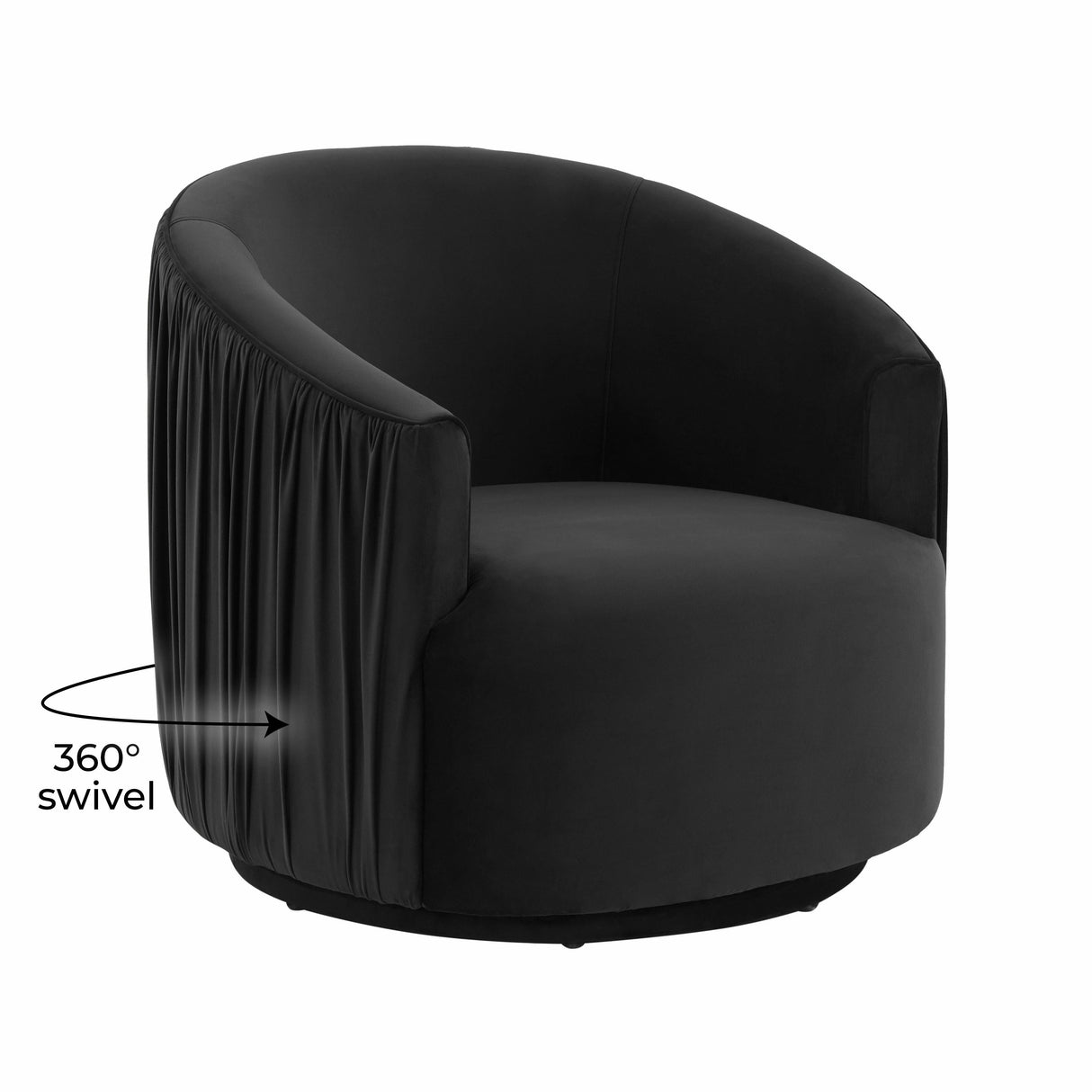 London Pleated Velvet Swivel Chair by TOV Furniture at Eve Furniture