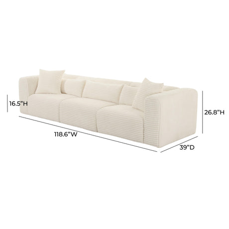 Tarra Fluffy Oversized Corduroy Modular Sofa by TOV Furniture at Eve Furniture