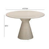 Fern Beige Textured Faux Plaster Concrete Indoor / Outdoor 47" Round Dining Table by TOV Furniture at Eve Furniture