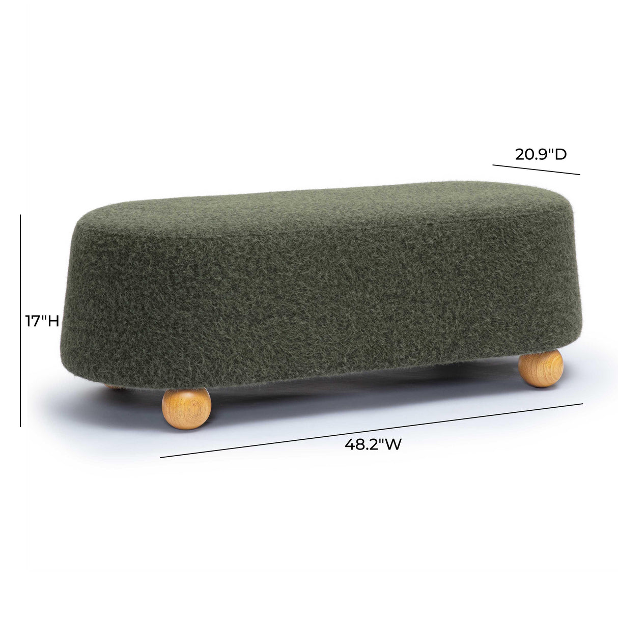 Jaine Loose Mohair Large Ottoman by TOV Furniture at Eve Furniture
