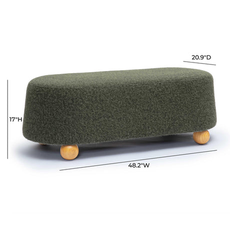 Jaine Loose Mohair Large Ottoman by TOV Furniture at Eve Furniture