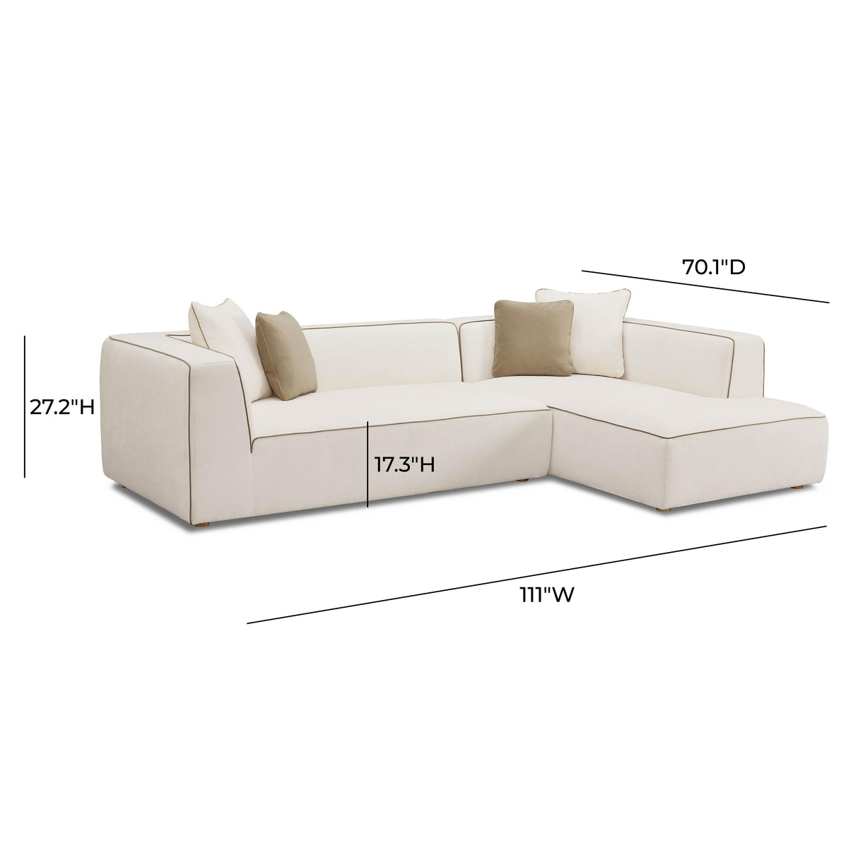 Tristine Cream Linen Sectional by TOV Furniture at Eve Furniture