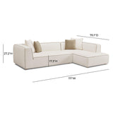 Tristine Cream Linen Sectional by TOV Furniture at Eve Furniture