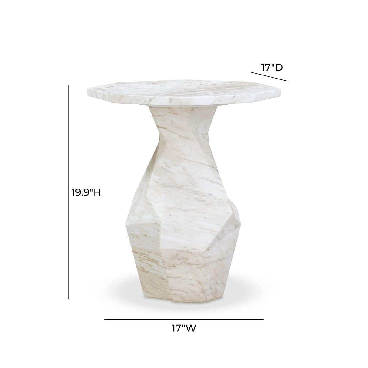 Esme Faux Marble Indoor / Outdoor Round Side Table by TOV Furniture at Eve Furniture