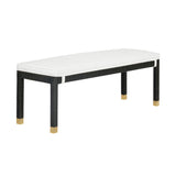 Amara Woven Rattan Performance Fabric Bench by TOV Furniture at Eve Furniture