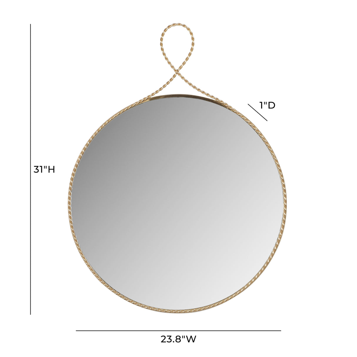 Ravina Braided Brass Round Wall Mirror by TOV Furniture at Eve Furniture