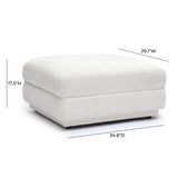 Perry Cream Chenille Modular Ottoman by TOV Furniture at Eve Furniture