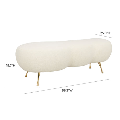 Welsh Faux Shearling Bench by TOV Furniture at Eve Furniture