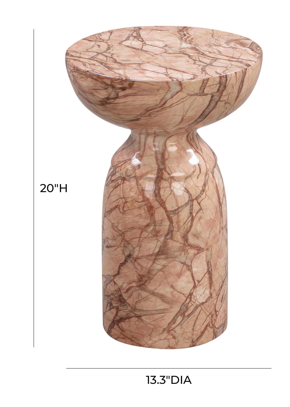 Rue Marble Indoor / Outdoor Round Side Table by TOV Furniture at Eve Furniture