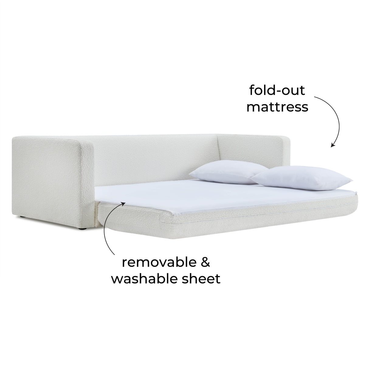 Ryan Boucle Sofa Bed by TOV Furniture at Eve Furniture