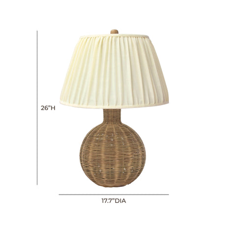 Pallora Cream & Natural Rattan Table Lamp by TOV Furniture at Eve Furniture