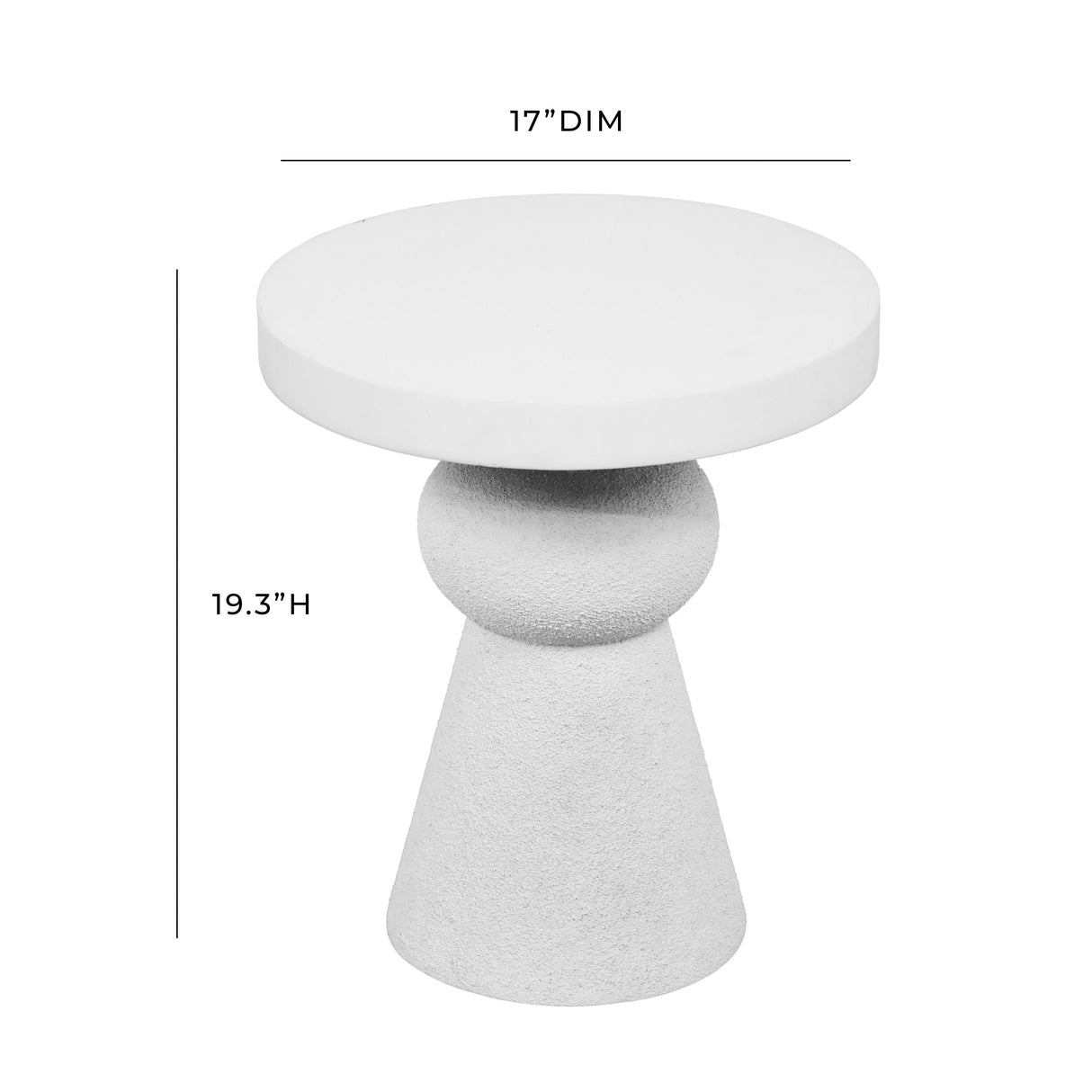 Lupita White Side Table by TOV Furniture at Eve Furniture