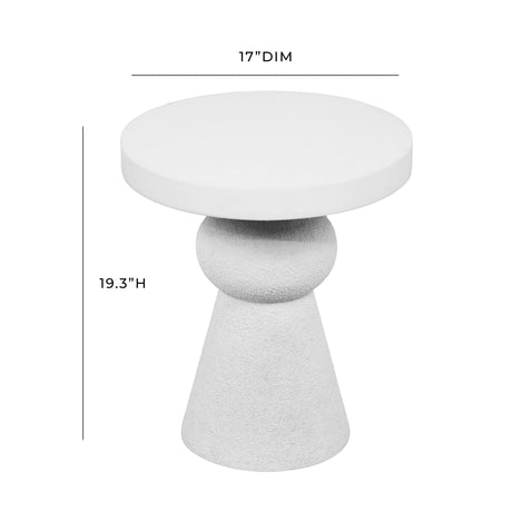 Lupita White Side Table by TOV Furniture at Eve Furniture