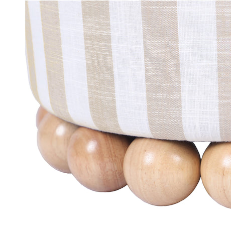 Dex Striped Linen Ottoman by TOV Furniture at Eve Furniture