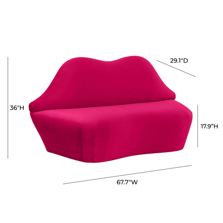 Lips Velvet Settee by TOV Furniture at Eve Furniture