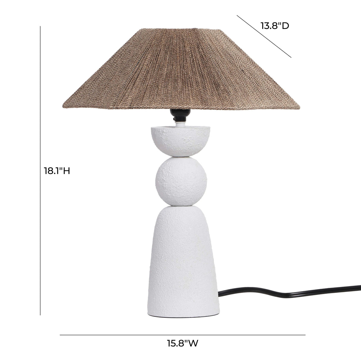 Shabby Natural Rope Table Lamp by TOV Furniture at Eve Furniture