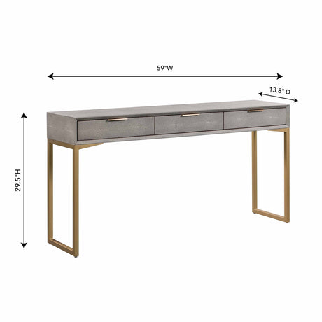 Pesce Shagreen Console Table by TOV Furniture at Eve Furniture