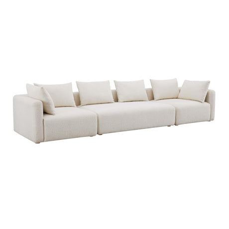 Hangover Cream Boucle 145" Long Sofa by TOV Furniture at Eve Furniture