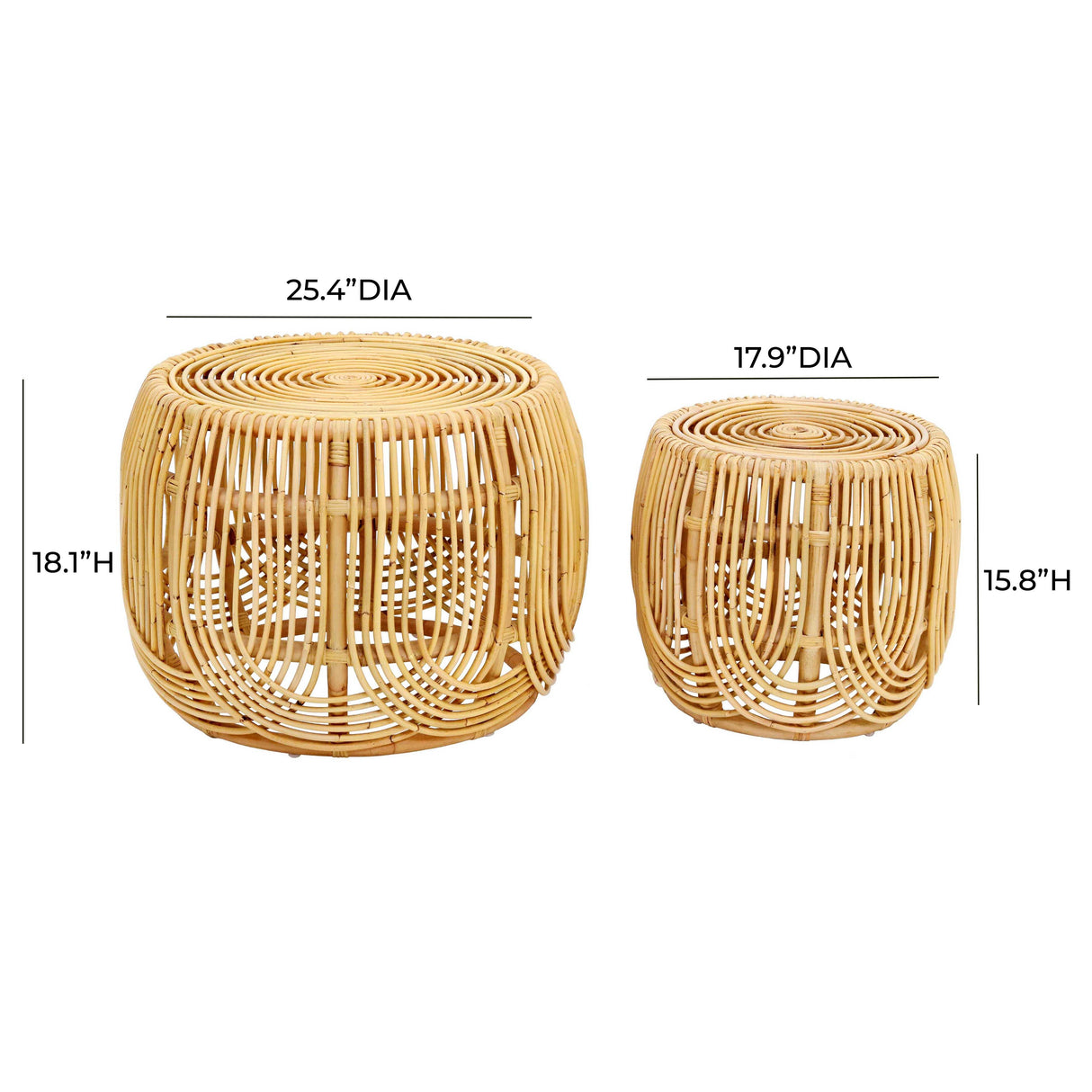 Azrina Rattan Nesting Tables by TOV Furniture at Eve Furniture