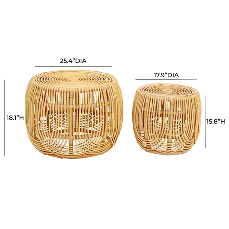 Azrina Rattan Nesting Tables by TOV Furniture at Eve Furniture