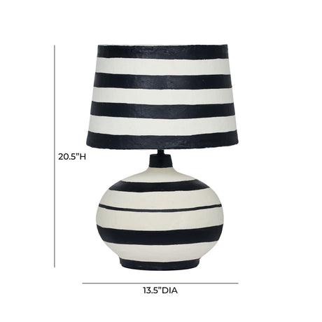 Positano Striped Papier Mache Table Lamp by TOV Furniture at Eve Furniture