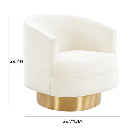 Stella Cream Velvet Swivel Chair by Inspire Me! Home Decor by TOV Furniture at Eve Furniture