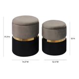 Gigi Grey Storage Ottomans - Set of 2 by TOV Furniture at Eve Furniture