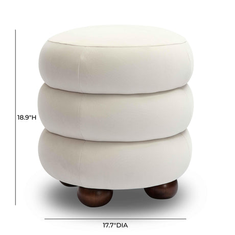 Stefanie Velvet Ottoman by TOV Furniture at Eve Furniture