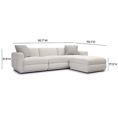 Perry Cream Chenille Modular Sectional by TOV Furniture at Eve Furniture