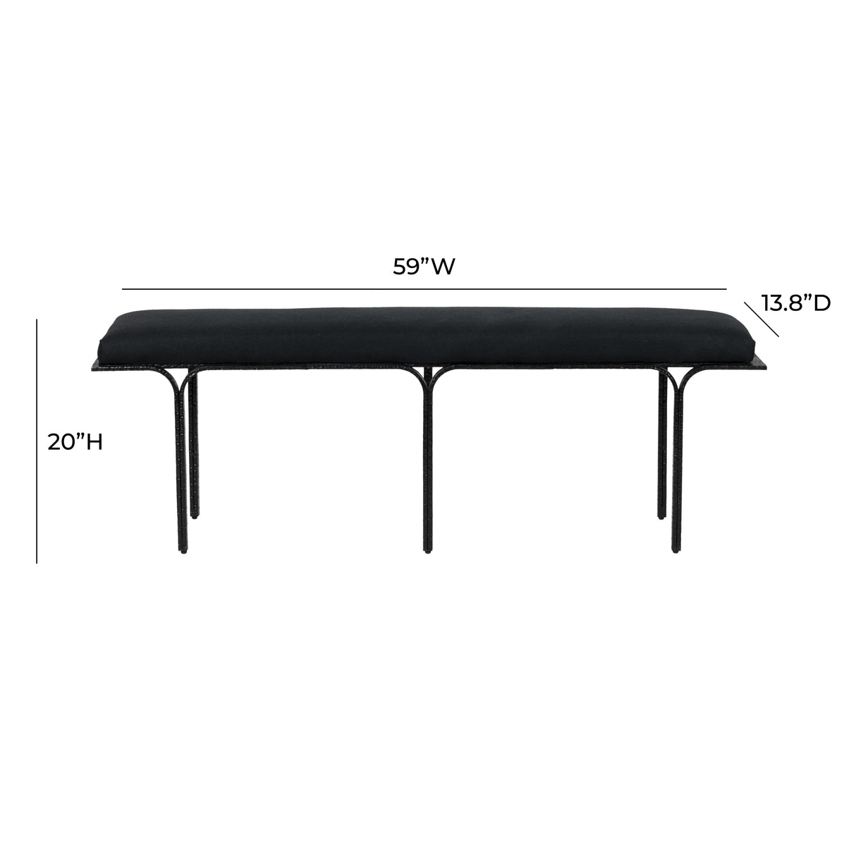 Bryn Black Bench by TOV Furniture at Eve Furniture