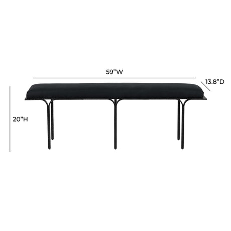 Bryn Black Bench by TOV Furniture at Eve Furniture