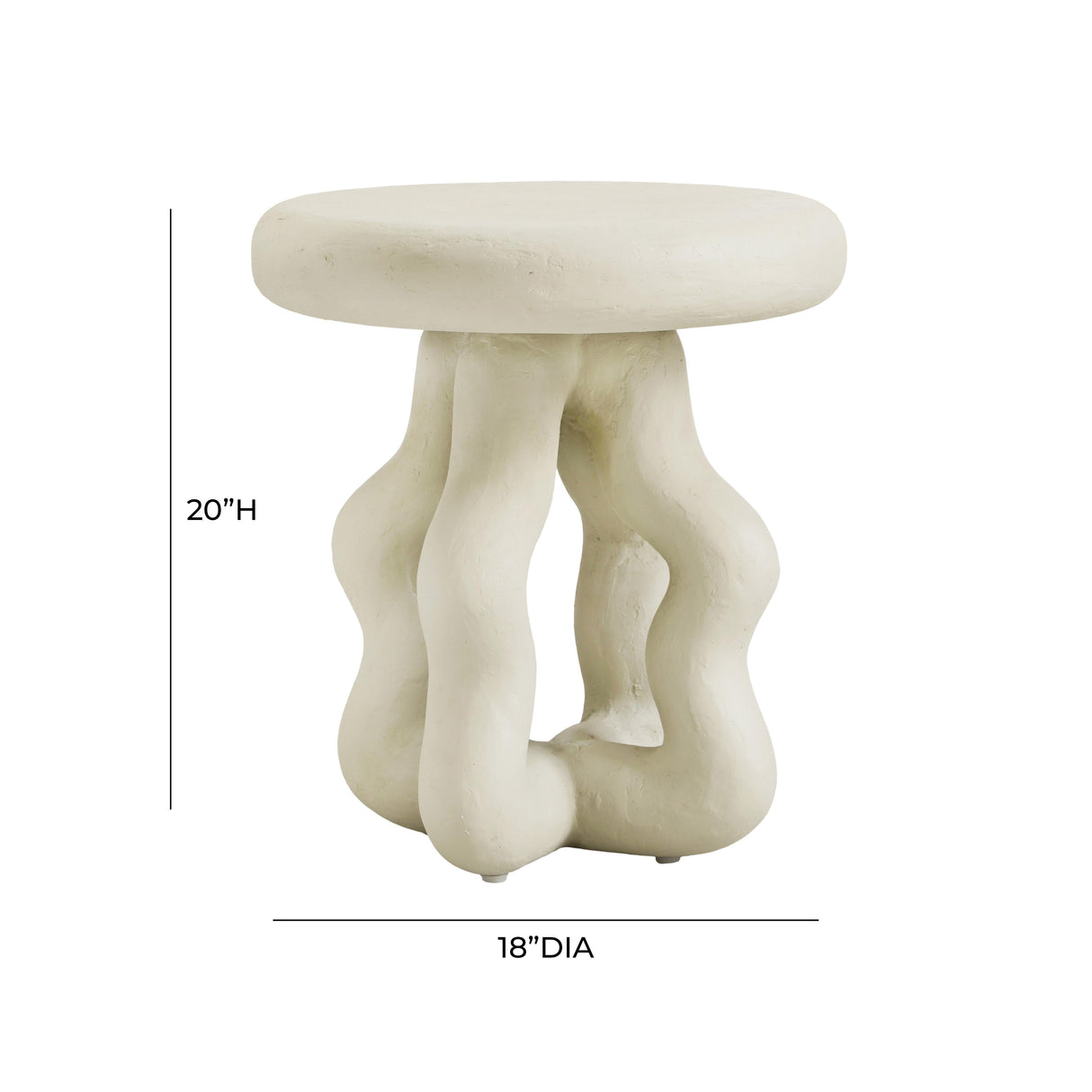 Maddie Cream Textured Side Table by TOV Furniture at Eve Furniture
