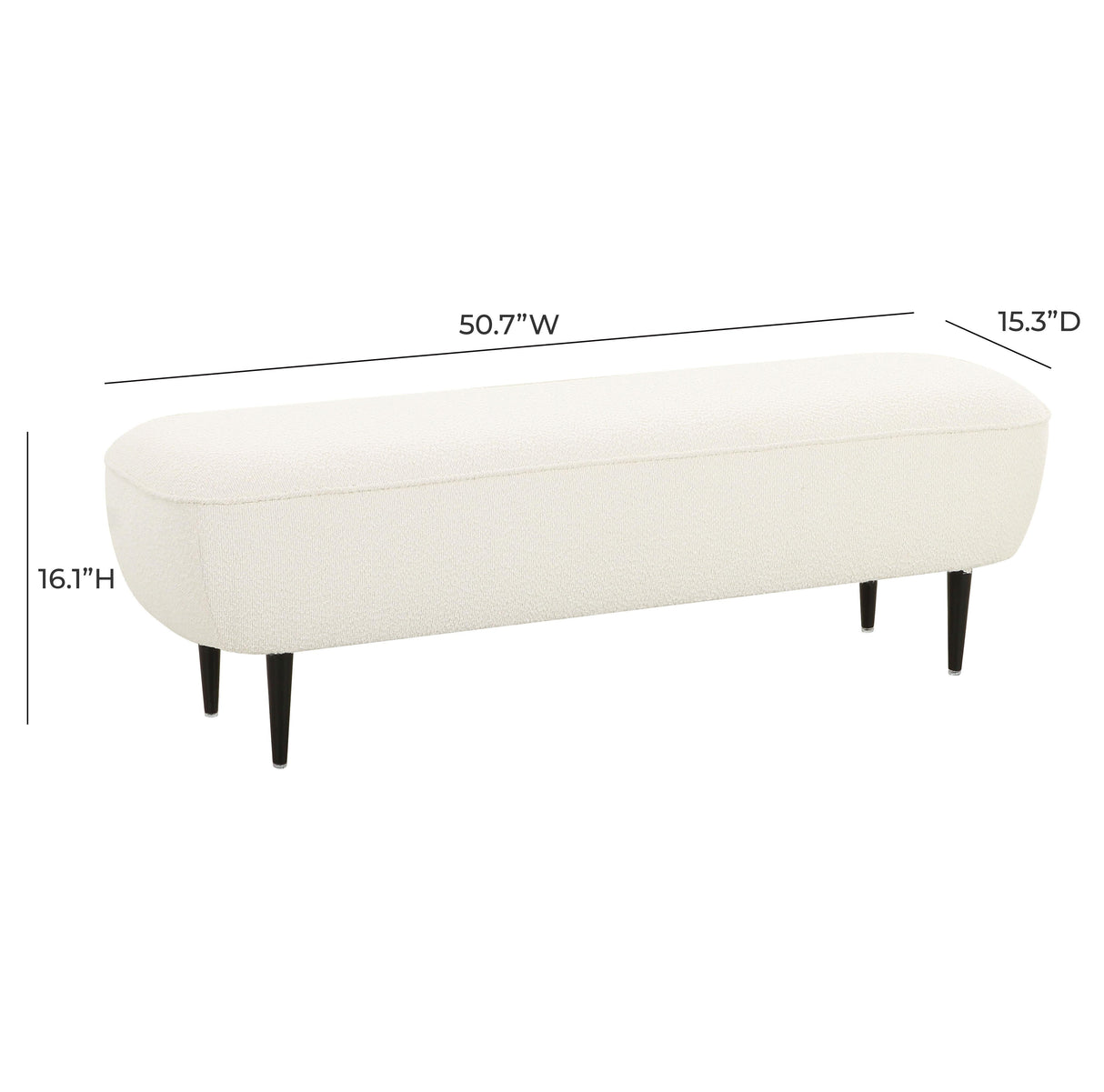 Denise Cream Boucle Bench by TOV Furniture at Eve Furniture